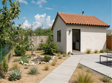 small detached ADU home with landscaping in los angeles residential construction Premier Contractor LA